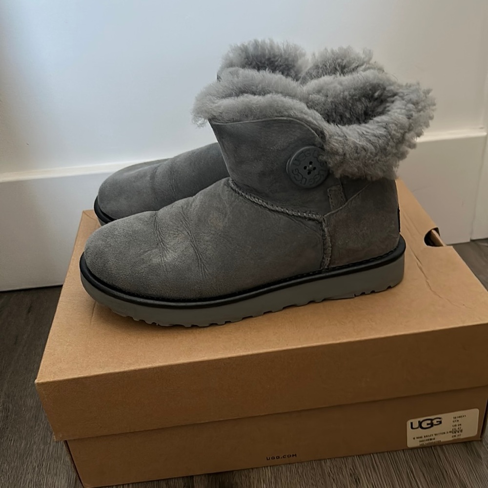Gray Ugg Mini Bailey Boots